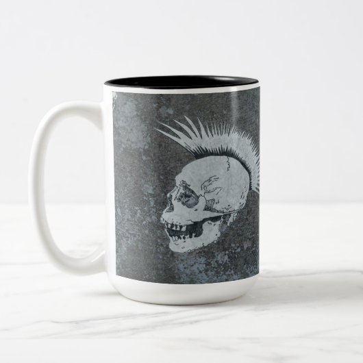 Mug Monotone Avec Deux Crânes (Gauche)