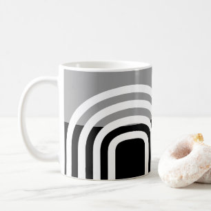 Mug Monotone moderne noir blanc Motif initial