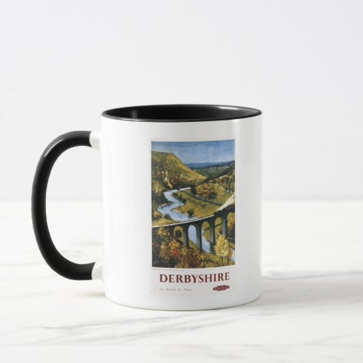 Mug Monsal Dale, train et viaduc British Rail (Gauche)