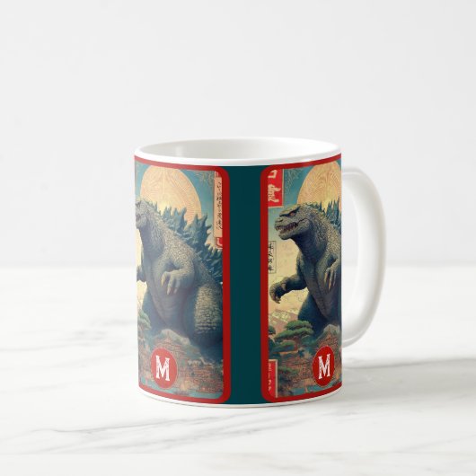 Mug Monster Monogram Lizard Retro Bold Cool Graphic (Devant droit)