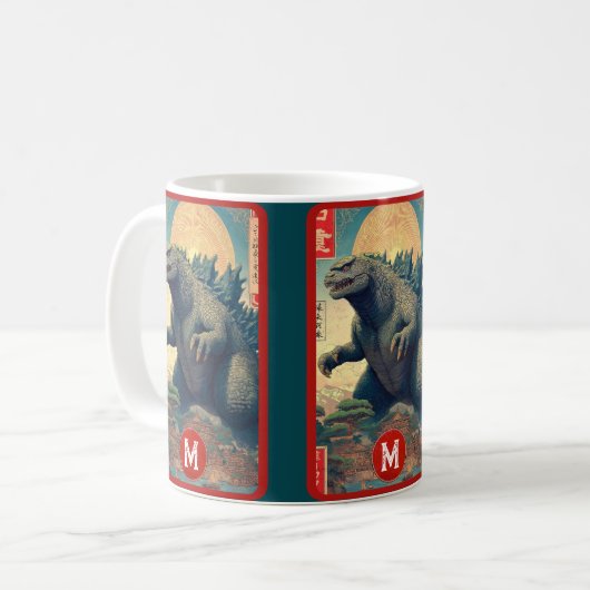 Mug Monster Monogram Lizard Retro Bold Cool Graphic (Devant gauche)