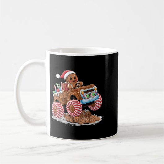 Mug Monster Truck Gingerbread Man Funny Christmas Baki (Gauche)