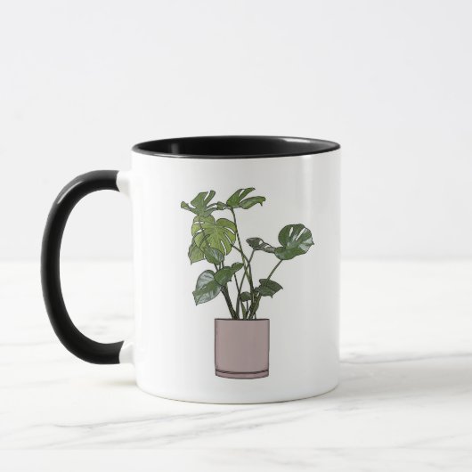 Mug Monstera dans un pot rose (Gauche)