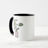 Mug Monstera dans un pot rose (Devant gauche)