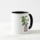 Mug Monstera dans un pot rose (Devant droit)