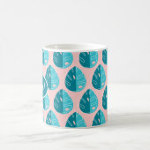 Mug Monstera Leaves - Blue and Pink (Centre)