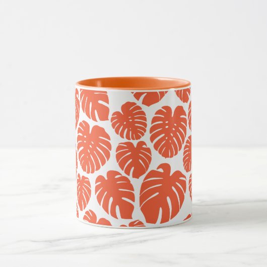 Mug Monstera - Orange et blanc (Centre)