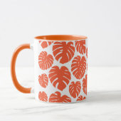 Mug Monstera - Orange et blanc (Gauche)