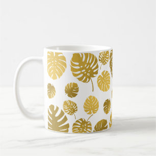 Mug Monstère d'or moderne Feuille Tropical Motif