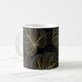 Mug Monstère dorée feuille, romantique sans couture fl (Devant gauche)