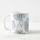 Mug Monstère gris feuilles sur blanc (Gauche)