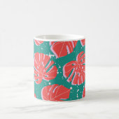 Mug Monstère rouge : motif tropical vert (Centre)