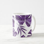 Mug Monstère violet tropicale feuilles sans couture mo (Devant droit)