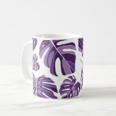 Mug Monstère violet tropicale feuilles sans couture mo (Devant gauche)