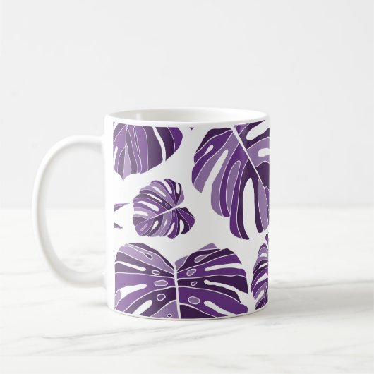 Mug Monstère violet tropicale feuilles sans couture mo (Gauche)