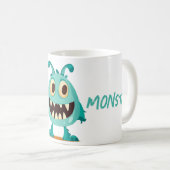 Mug Monstre/Alien/Dessin/Bleu (Devant droit)