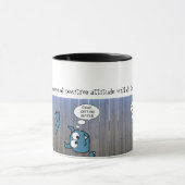 Mug Monstre bleu coincé dans la clôture (Centre)