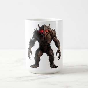 Mug Monstre démon sombre avec des yeux rouges lumineux