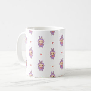 Mug Monstre lapin rose mignon tenant coeur - Kawaii Lo