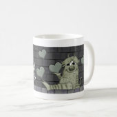 Mug Monstre vert flou au coeur (Devant droit)