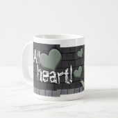 Mug Monstre vert flou au coeur (Devant gauche)