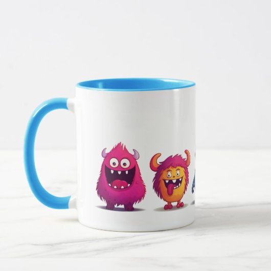 Mug Monstres mignons Bleu clair (Gauche)