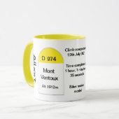 Mug Mont Ventoux, marqueur routier français, vélo de r (Devant gauche)