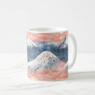 Mug Montagne argentée lavande sous le soleil couchant