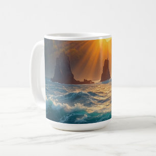 Mug Montagne Côtière Coucher de Soleil Nature Dorée Oc