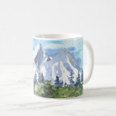 Mug Montagne d'aquarelle personnalisée (Devant droit)