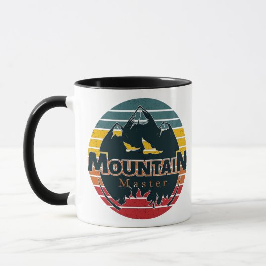 Mug Montagne de coucher de soleil rétro maître (Gauche)