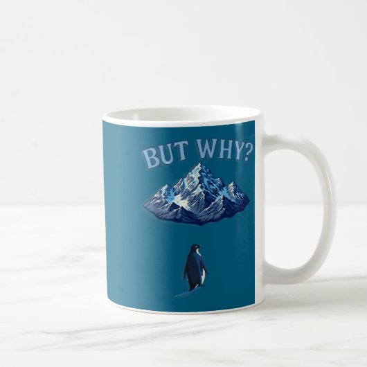 Mug Montagne de pingouin drôle mais minimal (Droite)