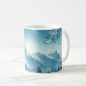 Mug Montagne d'hiver de neige (Devant droit)