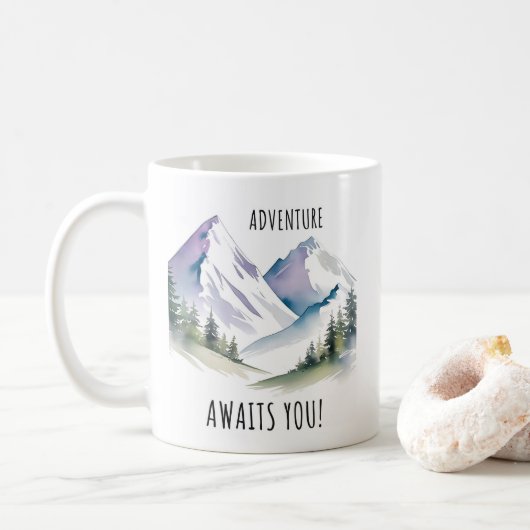 Mug montagne, flânerie, aventure, voyage (Avec donut)