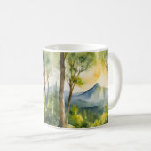 Mug Montagne Nature Paysage Sunrise Aquarelles (Devant droit)