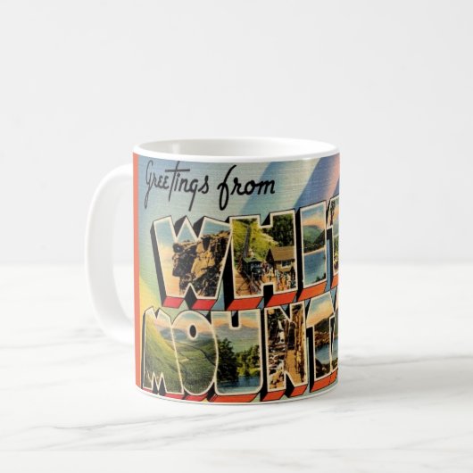 Mug Montagnes Blanches vintage du NH (Devant gauche)