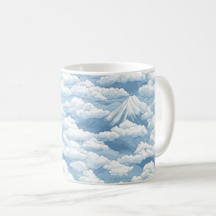 Mug Montagnes enneigées calmes Aquarelle Harmonie bleu