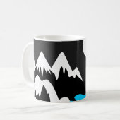 Mug Montagnes rivière nuit océan paysage (Devant gauche)