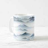 Mug Montagnes Tranquilles Neige Bleu Blanc Scène (Devant gauche)
