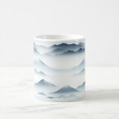 Mug Montagnes Tranquilles Neige Bleu Blanc Scène (Centre)