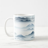 Mug Montagnes Tranquilles Neige Bleu Blanc Scène (Gauche)