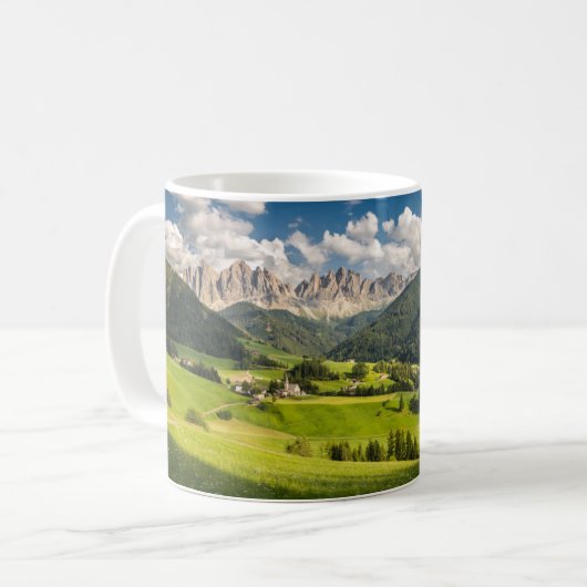 Mug Montagnes | Vallée de Funes, Dolomites, Italie (Devant gauche)