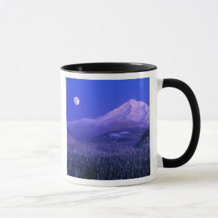 Mug Monte-lune au-dessus de l'hiver du mont Hood, Oreg