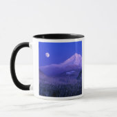 Mug Monte-lune au-dessus de l'hiver du mont Hood, Oreg (Gauche)