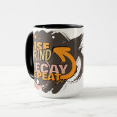 Mug Monter Broyer Décliner Répéter – Crâne Drôle Hallo (Devant gauche)