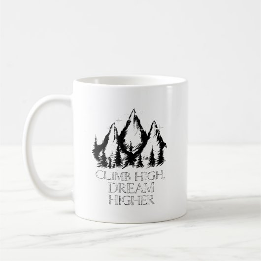 Mug Monter haut, rêver plus Inspirationnel (Gauche)