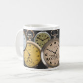 Mug MONTRE DE POCHE THÈME 'HEURE DU CAFÉ' vers 1900 (Devant gauche)