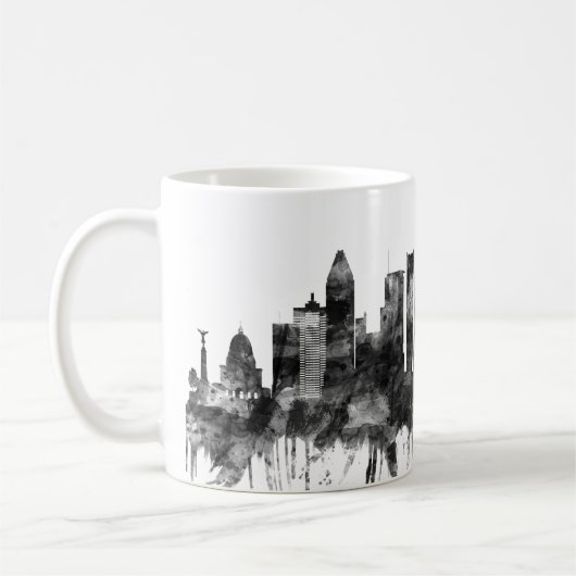 Mug Montréal Canada Skyline BW (Gauche)
