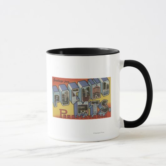 Mug Monts Pocono - Scènes de grandes lettres (Droite)