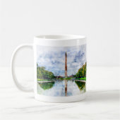 Mug Monument de Washington aquarelle avec reflet (Gauche)